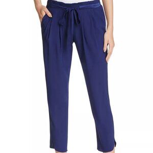 RAMY BROOK "Allyn" silk summer 6/8 pants in navy sz L